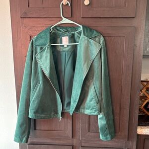 LC Lauren Conrad Teal Leather Jacket